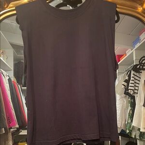 Zara Sleeveless Black Top with shoulder pats